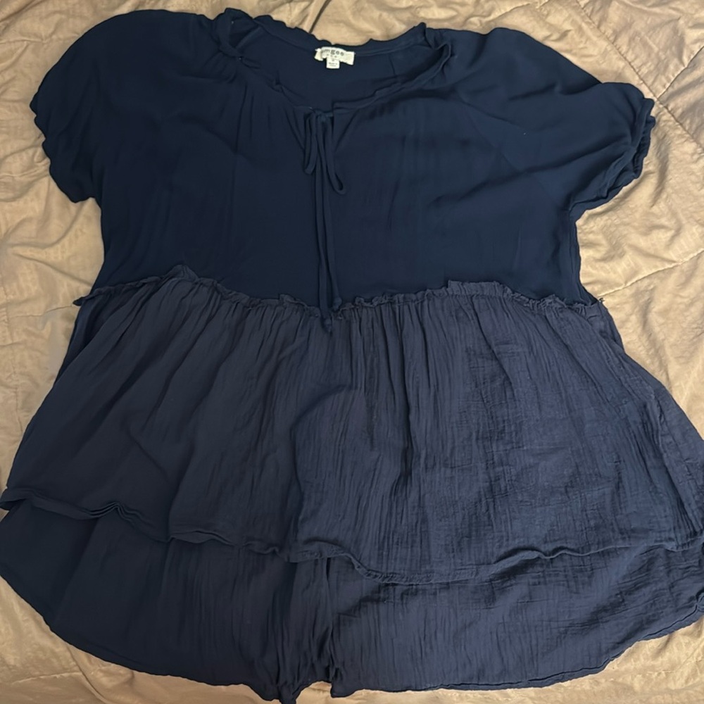 Navy Blue Size M Umgee Blouse